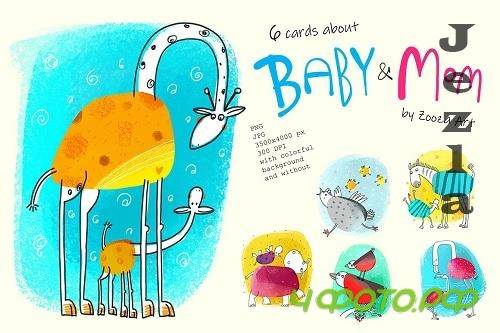 6 illustrations about Baby and Mom - 5863218