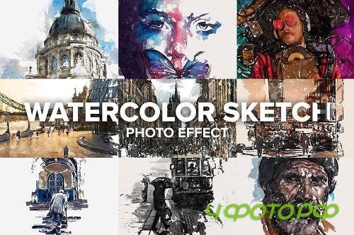 CreativeMarket - Watercolor Sketch Photo Effect 5790504