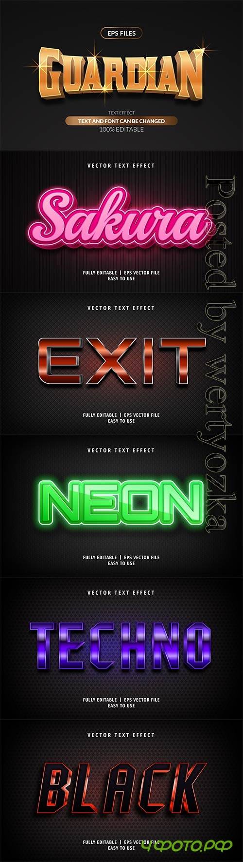 3d editable text style effect vector vol 288
