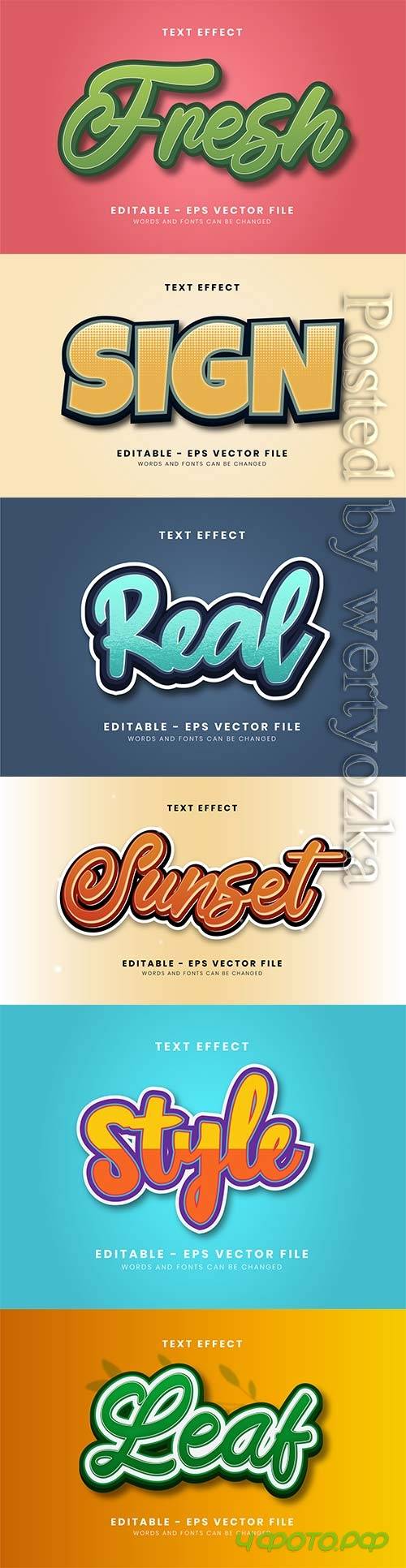 3d editable text style effect vector vol 295