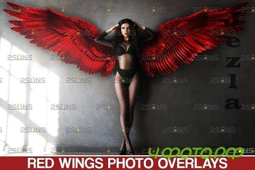Red Angel Wing overlay & Photoshop overlay - 1132970