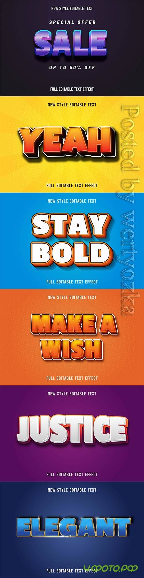 3d editable text style effect vector vol 332