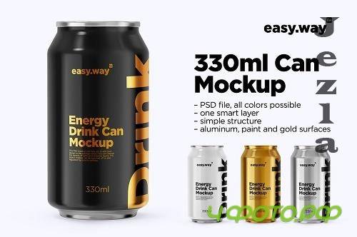 CreativeMarket - 330ml Aluminum Can PSD Mockup 5749618
