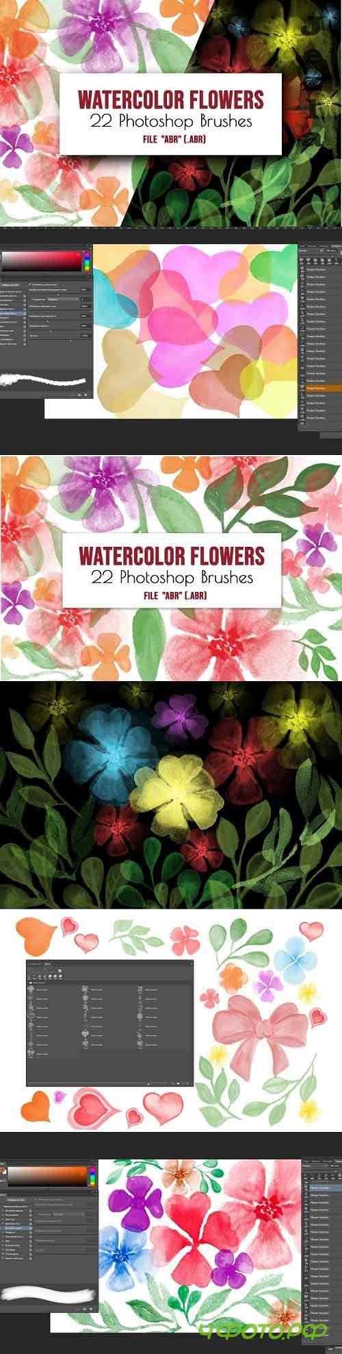 Flowers and leaves Photoshop Brushes - 1219947