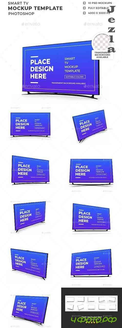 Smart TV 3D Mockup Template - 30873725