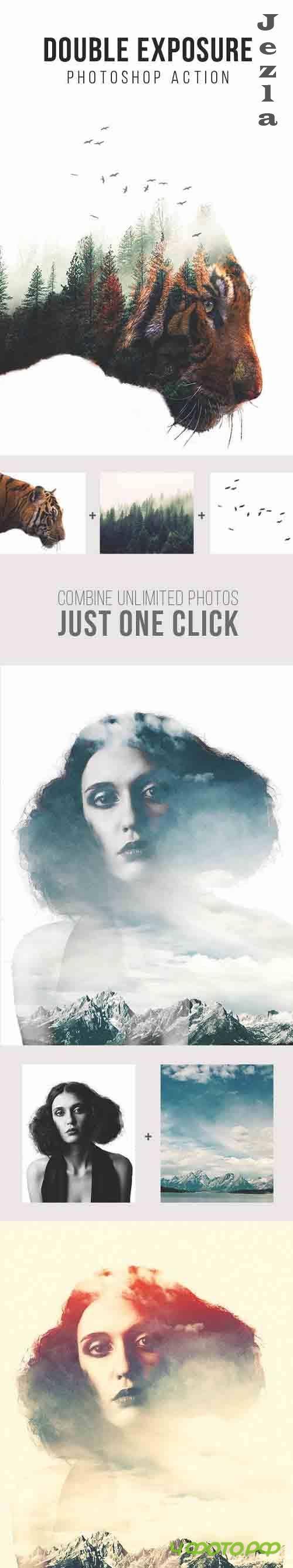GraphicRiver - Double Exposure Photoshop Action 19208213