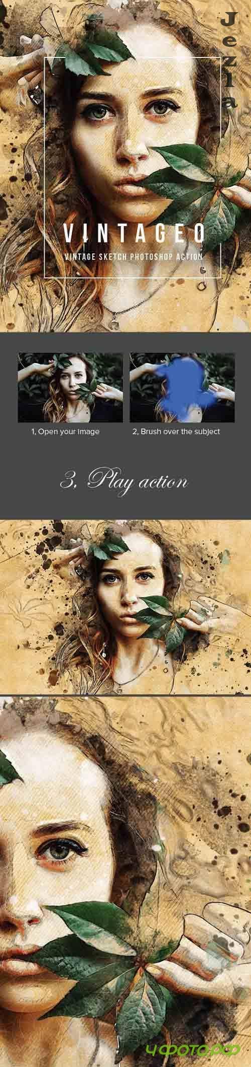GraphicRiver - Vintageo � Vintage Sketch Photoshop Action - 20004903