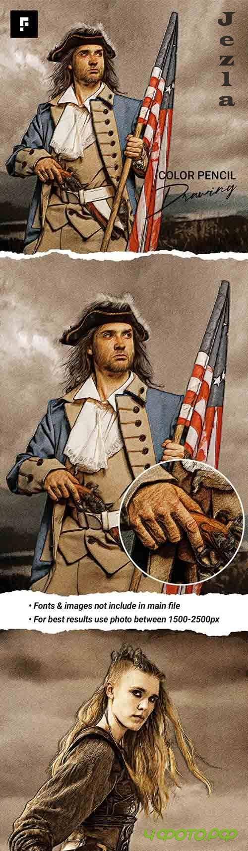 GraphicRiver - Color Pencil Drawing Photoshop Action 30508007