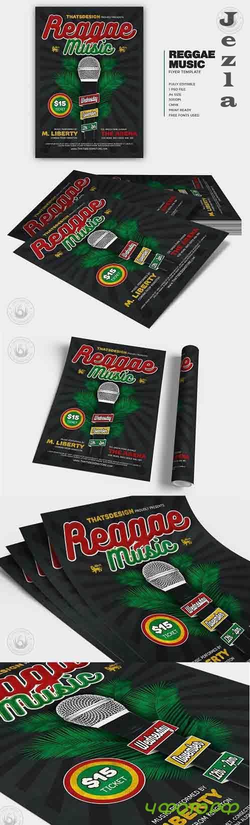 Reggae Music Flyer Template V3 - 5996804