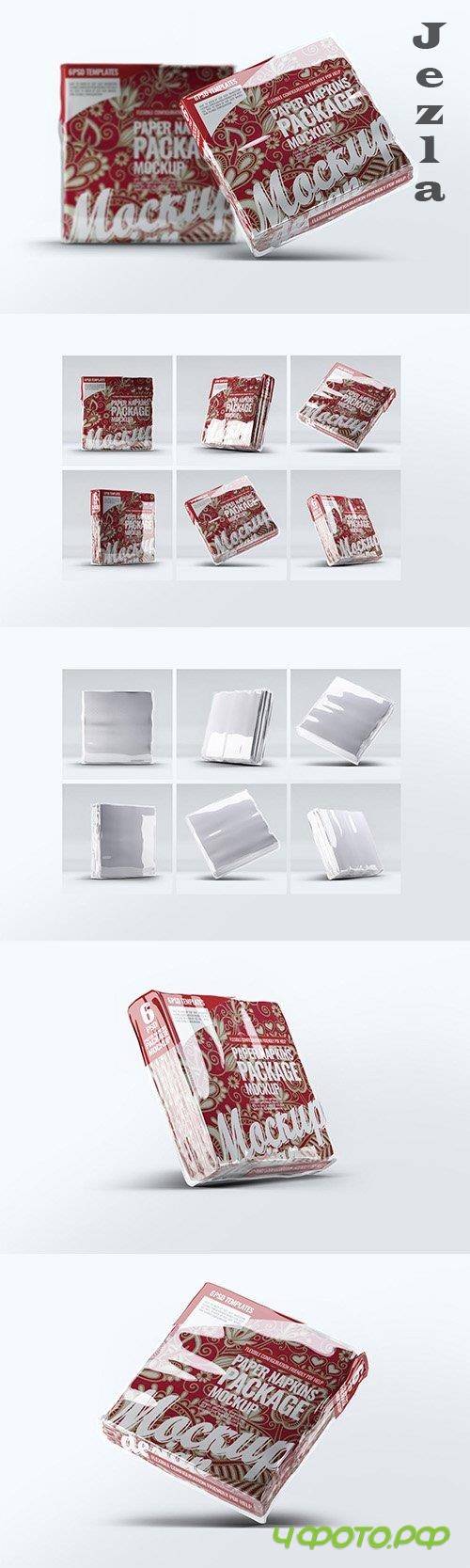 Square Paper Napkins Mock-Up
