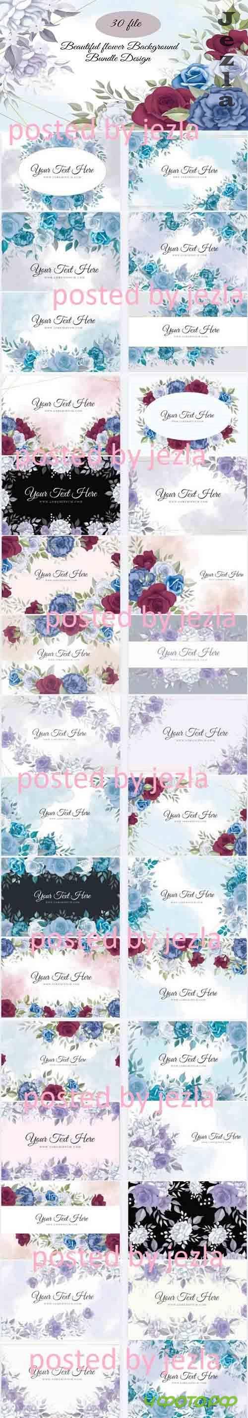 Flowers Background Bundle - 31 Premium Graphics