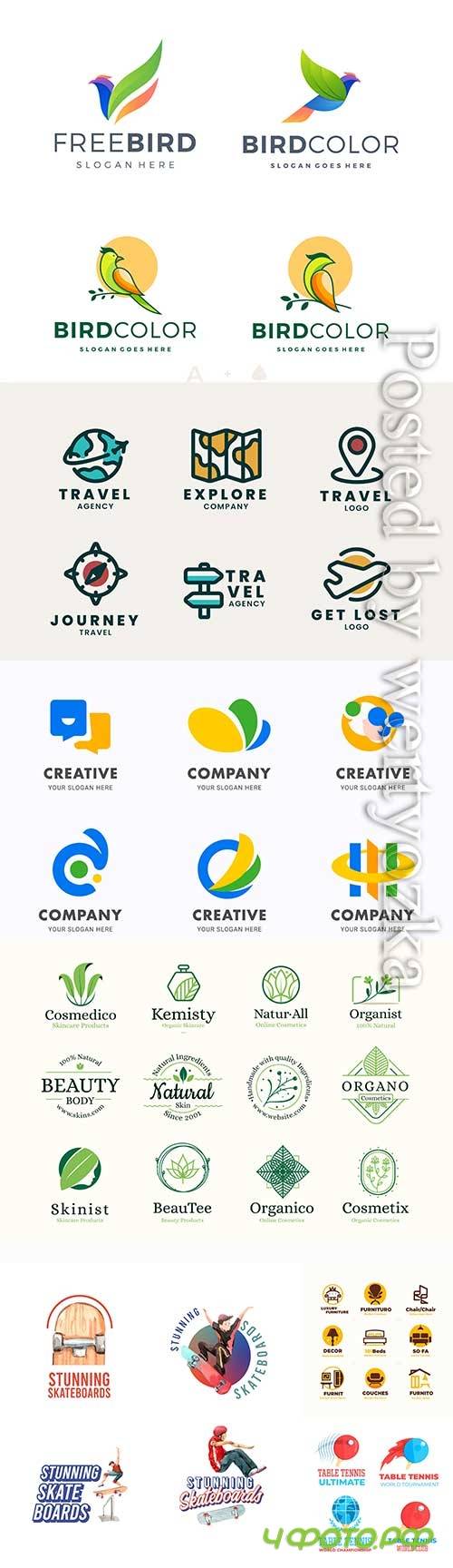 Logos and badges in vector
