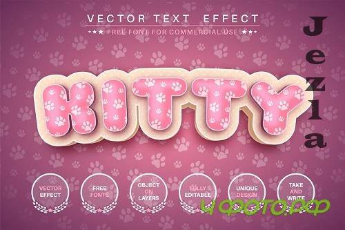 3D cat - editable text effect, font style