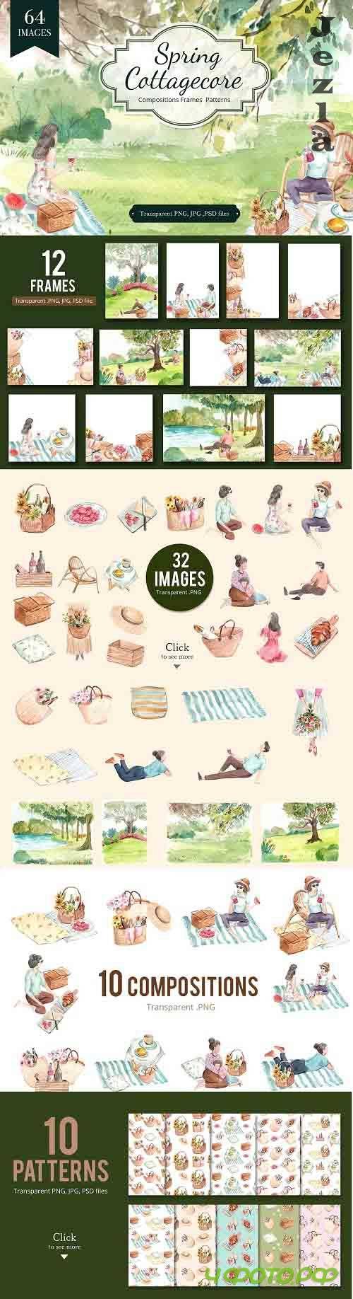 Cottagecore Springtime Watercolor - 6114955 Cottagecore Springtime Watercolor - 6114955