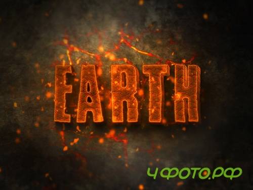 Burning Text Effect PSD Design Template