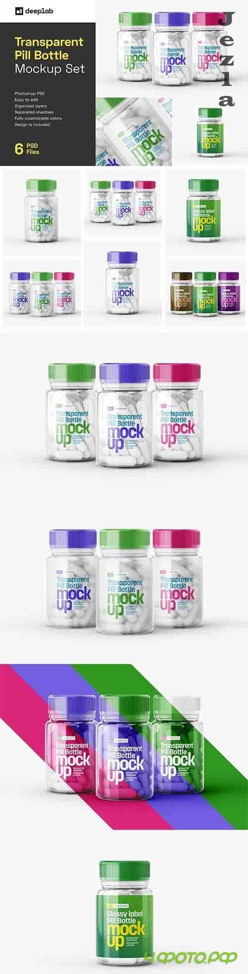 Transparent Pill Bottle Mockup Set - 6070150