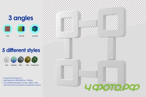 3d connect points icon psd design template