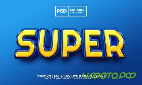 Super hero 3d editable text effect style premium psd