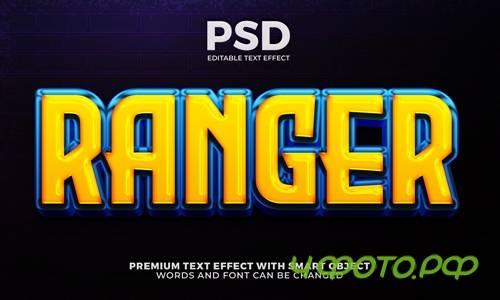 Ranger hero 3d editable text effect premium text effect