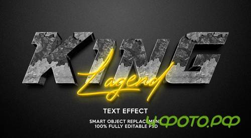 King lagend text effect template psd
