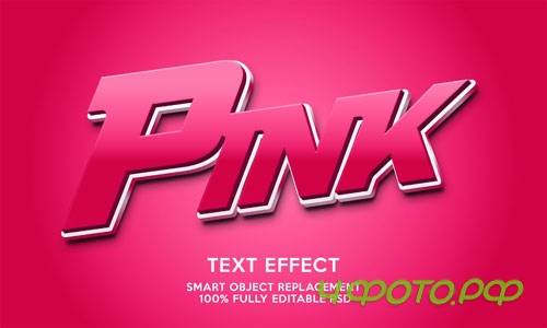 Pink text effect template psd