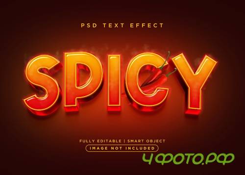 3d style spicy text effect psd