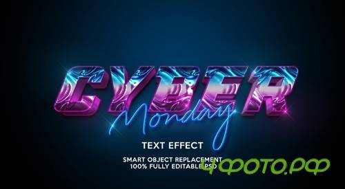 Cyber monday text effect template psd