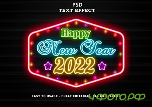 2022 happy new year neon text effect psd 2022 happy new year neon text effect psd