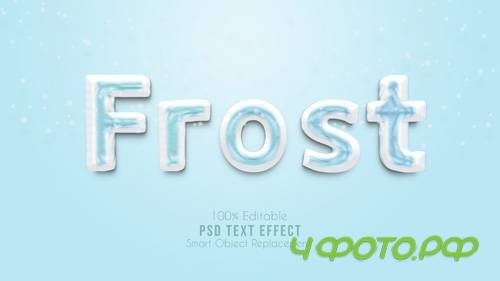 3d frost ice text effect psd