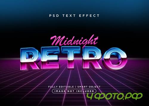 3d style retro text effect premium psd