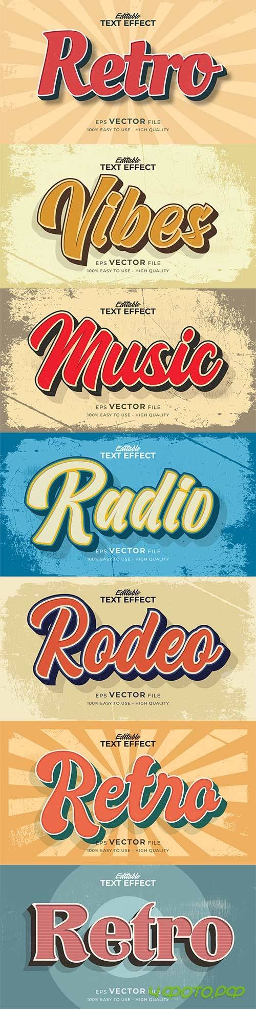 Retro style text effect editable
