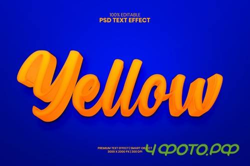 Yellow editable premium psd text effect maker