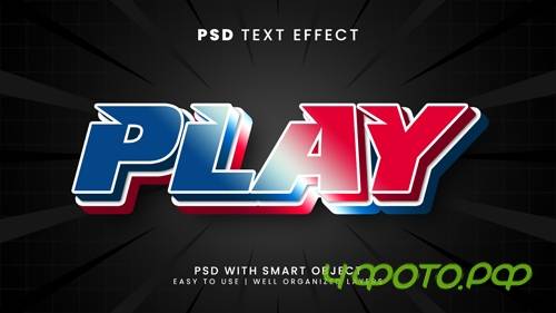 Play gamer 3d editable text effect with esport and stream font style psd