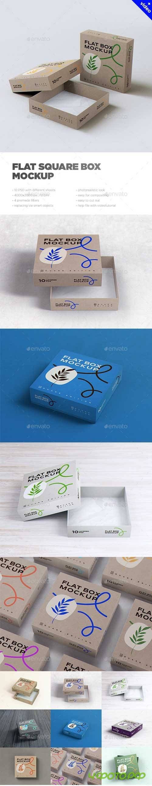 Flat Square Box MockUp - 35760174