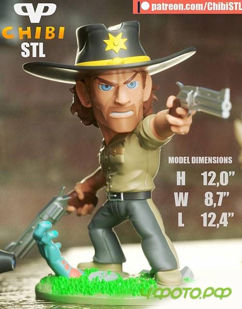 3DXM - Walking Dead Rick Grimes Chibi