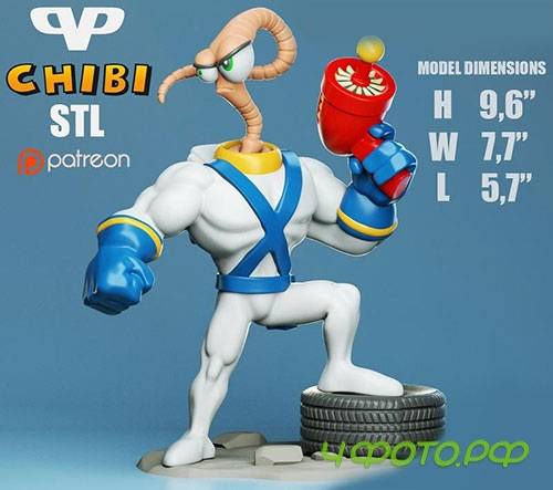 3DXM - Earthworm Jim Chibi