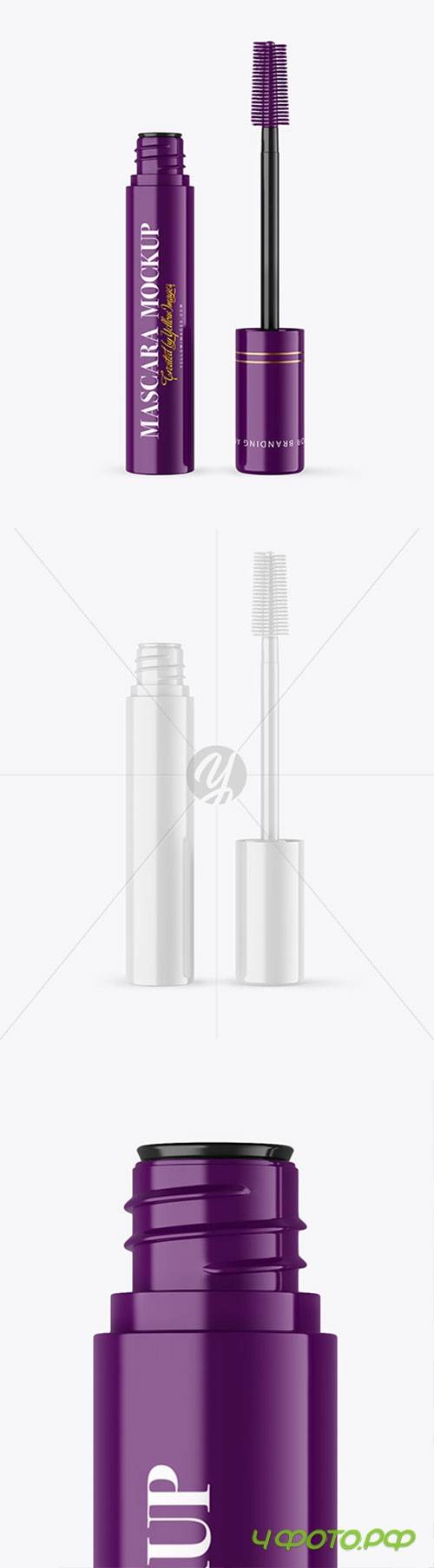 Opened Glossy Mascara Tube Mockup 72148 Opened Glossy Mascara Tube Mockup 72148