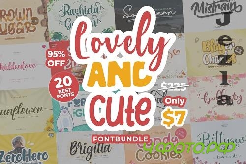 Lovely and Fun Font Bundle - 20 Premium Fonts