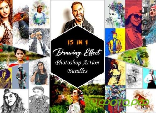 Drawing Effect Photoshop Action Bundles