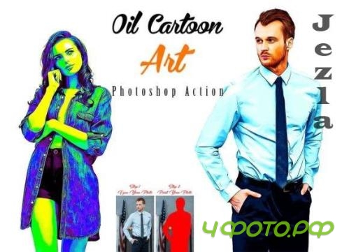 Oil Cartoon Art Photoshop Action - 12708239