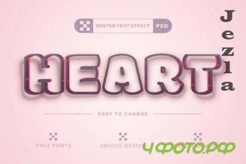 PSD Heart - Editable Text Effect - 12708510