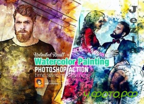 Watercolor Painting Photoshop Action - 2587754