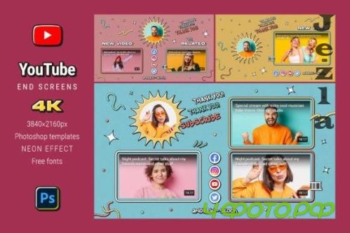 Colorful YouTube End Screens - 12733806