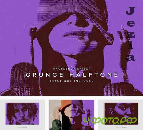 Grungy Halftone PSD Photo Effect - 66PZVWW