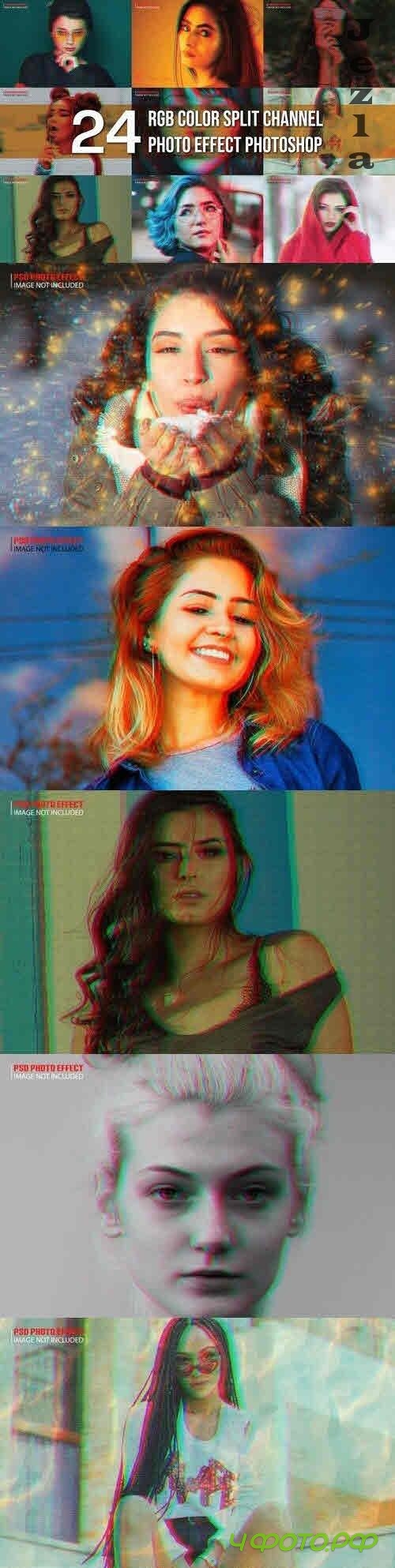 24 Color Pixel Photo Effect Design - 24 Premium Graphics