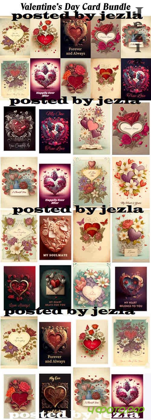 Valentine's Day Card Design Bundle - 22 Premium Graphics