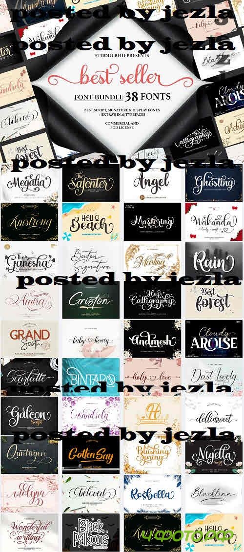 The Best Seller Font Bundle - 38 Premium Fonts