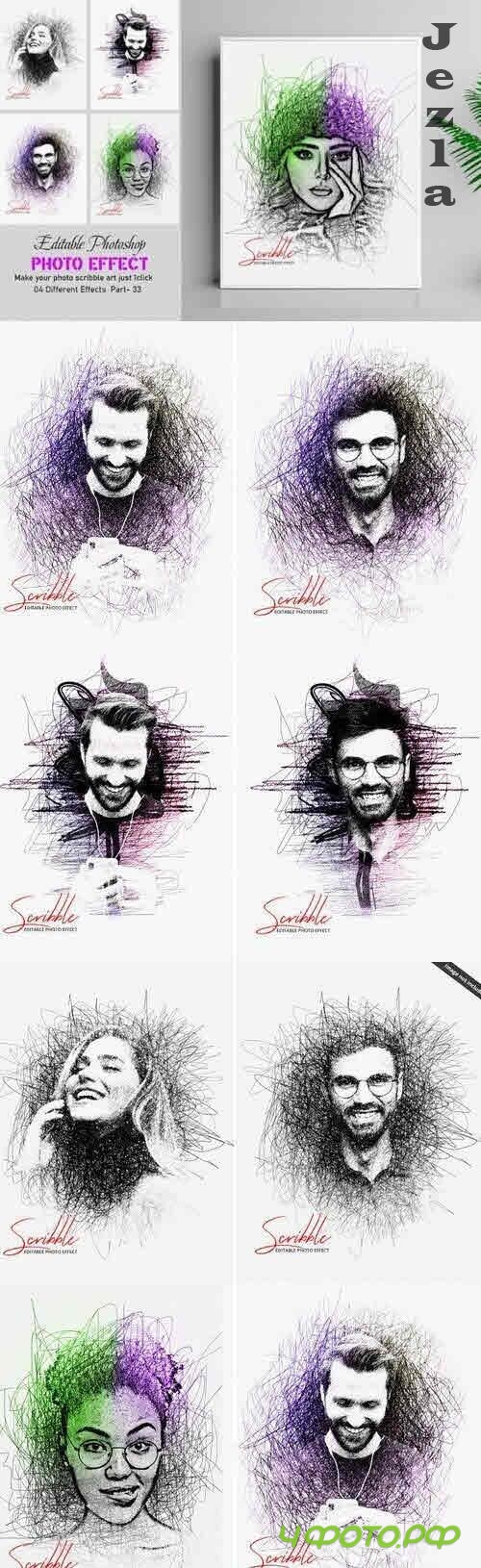 Scribble Sketch Editable Photo Effect Part: 33