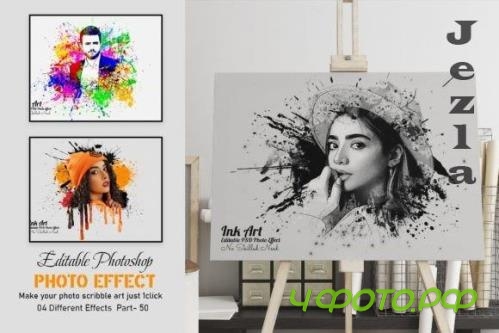 Ink Art Photoshop Photo Effect Part: 50