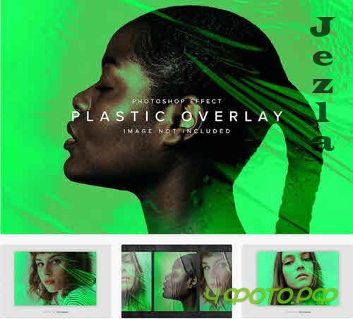 Plastic Overlay PSD Photo Effect Mockup - JYMT59C